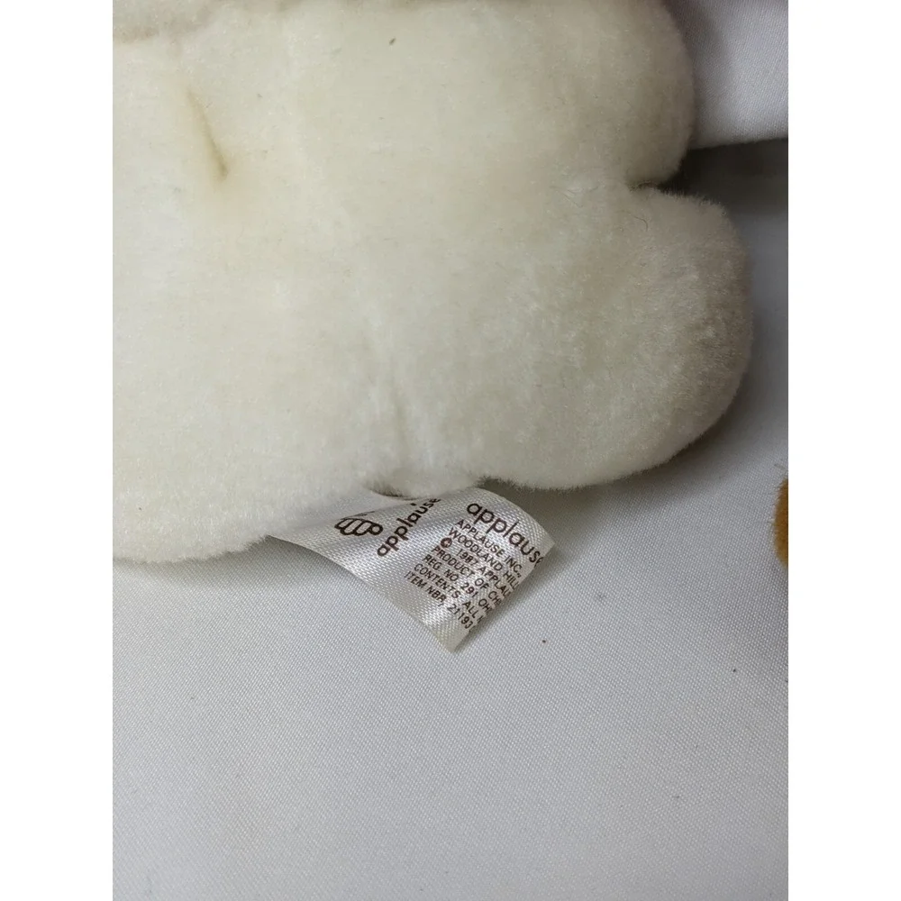 Applause Christmas Bear Ornament Cubby Plush Lot 4 Inch White Brown Lot of 3‎